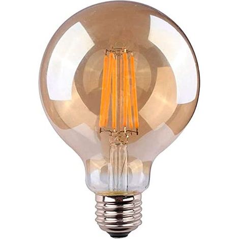 LED-EDM-Glühlampe, Vintage-Glaskugel, E27, 8 W, 720 lm, 2000 K, warmes Licht, Ø 12,5 x 17 cm
