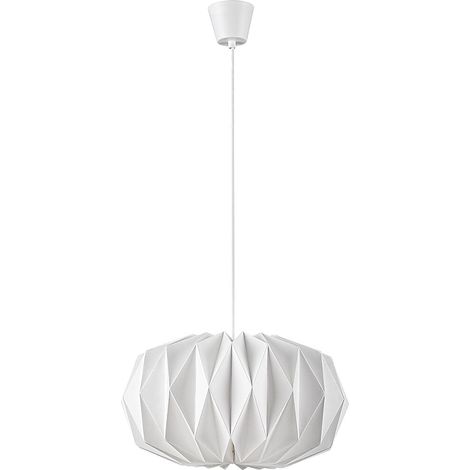 Lampe suspendue ormini métal papier blanc mat matt blanc e27 1 x max.25W b: 23,5 cm h: 140 cm Ø43 cm dimmable (1/5)
