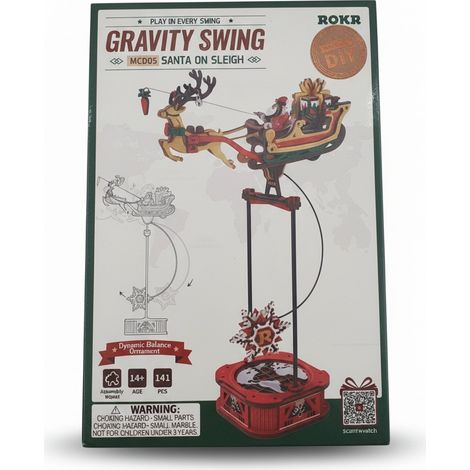 ROKR - Maquette mécanique bois - Gravity Swing Santa on Sleigh - 141 pièces - Décoration dynamique - Neuf - Voir photos (1/4)