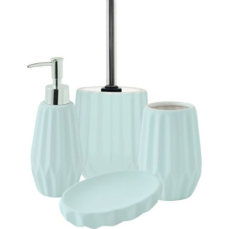 Set salle de bain à relief 4 pièces céramique