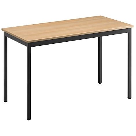 Table multi-usages chêne clair L 120 x P 60 cm - Éco - piétement noir - Maxiburo