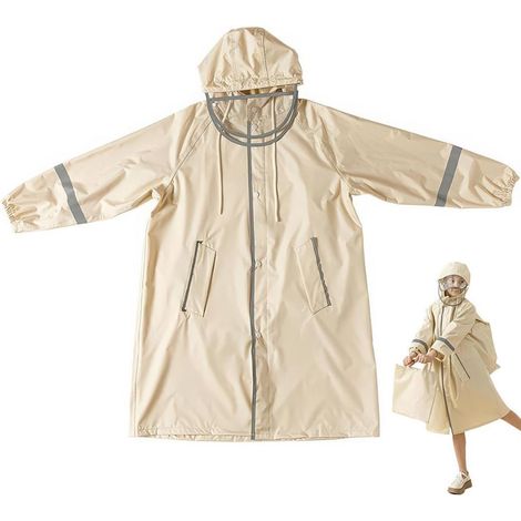 Impermeabili per bambini, impermeabili con copertura per zaino, abbigliamento antipioggia per esterni con borse portatili, per bambini di altezza compresa tra 140 e 155 cm. (1/5)