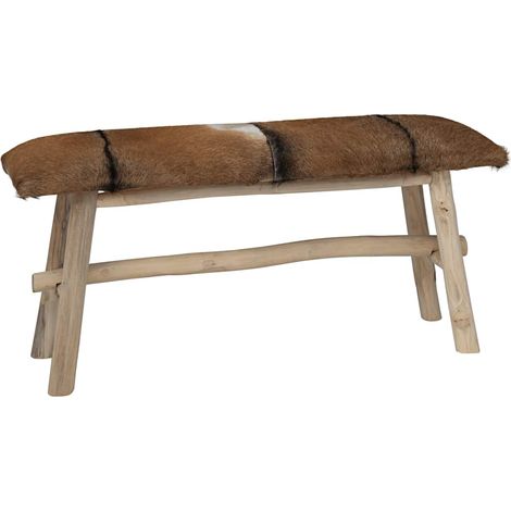 Sitzbank Ziegenleder Teak