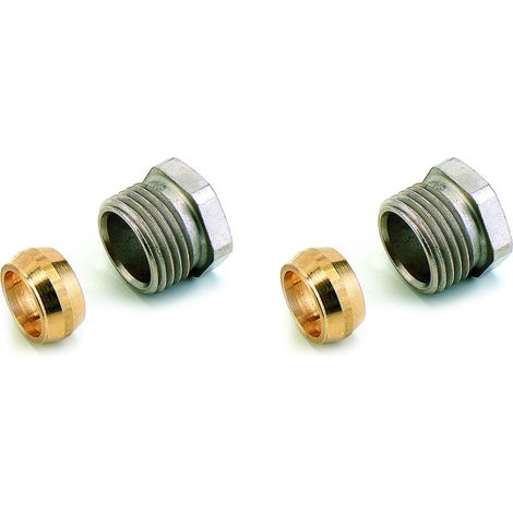 Comap – Raccord à compression laiton pour tube métallique et cuivre – Mâle 1/2" – 14 mm – Finition nickelée – Compatible robinetterie taraudée