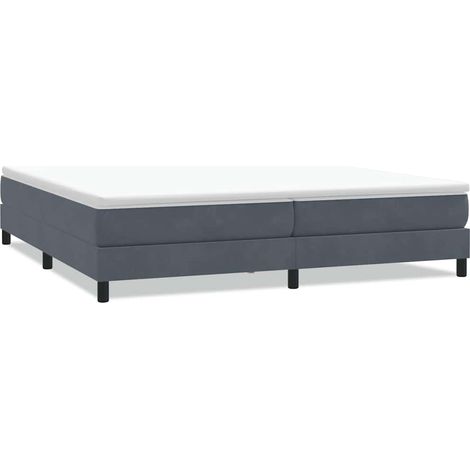 Lit double Lit adulte Sommier à lattes de lit sans matelas gris foncé 200x210cm (1/5)