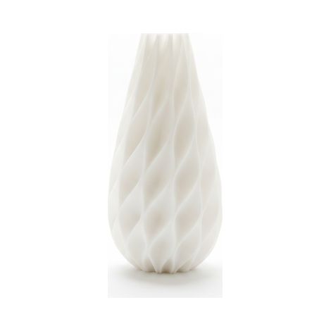 Vase décoratif aux lignes arrondies, blanc, forme minimaliste (1/4)
