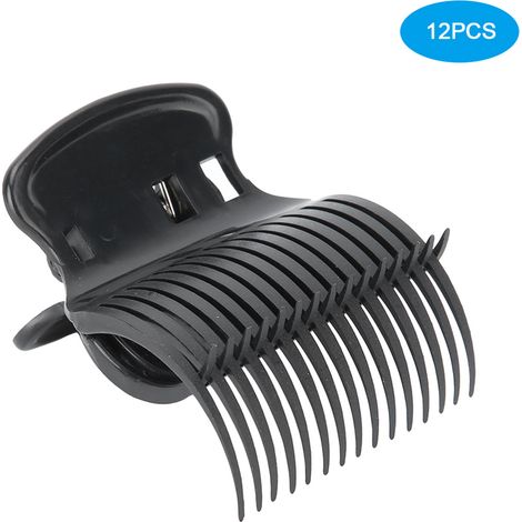 12 pinces à cheveux de remplacement pour rouleaux chauffants, bigoudis clips noirs, outil de coiffure pour femmes et filles (1/5)