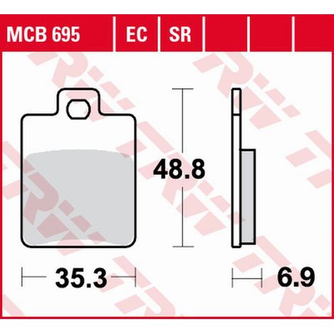 Pastillas de freno TRW ZF KH260 ECO orgánicas CPI GTR 50/200 '03-, GTR 125 '03-'14, Gilera Stalker 125 '97-'06, Piaggio FLY 100 '06-, Peugeot Speedfight 50 '96-'09, Tweet 125 '13-, SYM Symphony 125 '1