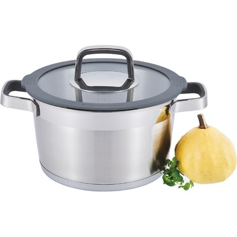 Eskil-Topf mit Deckel, 6000 ml, silberfarbener Edelstahl, Duka (1/2)