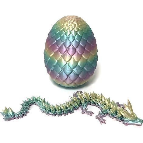3D-gedrucktes Drachenei, beweglicher Drache, Kristalldrache, Fidget-Spielzeug