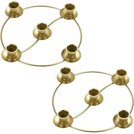 Couronne de l'Avent, bougeoirs ronds pour 5 bougies, décorations de l'Avent et de Noël (lot de 2). (1/5)