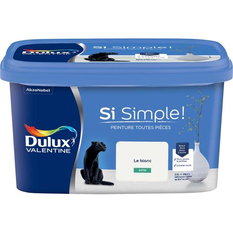 Peinture toutes pièces Si Simple Aspect Satin - Le Blanc 2,5 L - Dulux Valentine