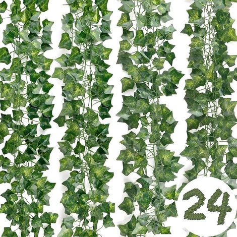 Lierre Guirlande Plantes artificielles, Exterieur Vigne Décoration pour Cuisine, Jardin, Bureau, Fête, Mariage (1/5)