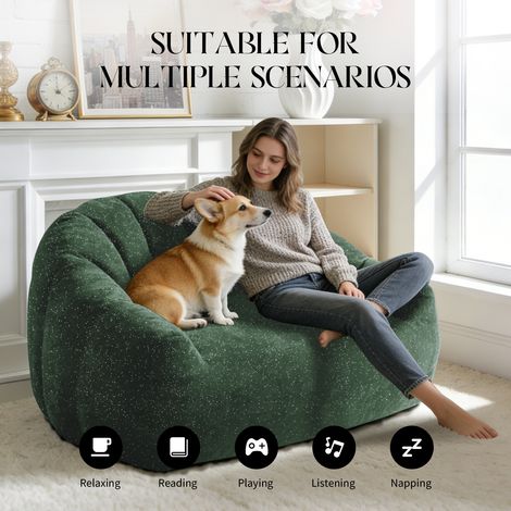 Pouf-canapé Starry Sky Patte d'Ours, assise moelleuse et généreuse, canapé-pouf XXL avec accoudoirs capitonnés, parfait pour séjour et chambre. (1/5)