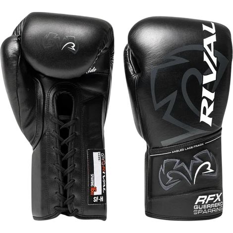 Guantes de boxeo Rival Rfx-g-spar negros de 14 oz. (1/4)