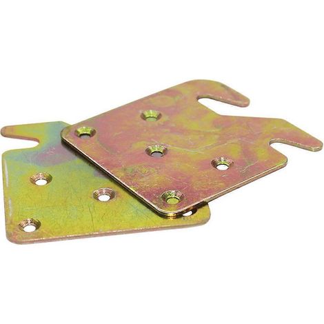 Lot de 2 charnières de lit à pression, supports et connecteurs plats et droits, pour accessoires de lit.-8.80X8.20X0.18CM (1/4)