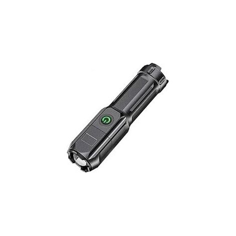 Lampe torche LED, rechargeable par USB, étanche, fonction zoom, portable, idéale pour le camping, la randonnée, les situations d'urgence, une utilisation intérieure et extérieure. (1/5)