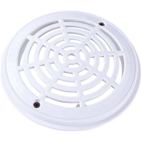 Grille bonde de Fond Ronde pour Piscine - Diam 18 x20.3cm - Blanc