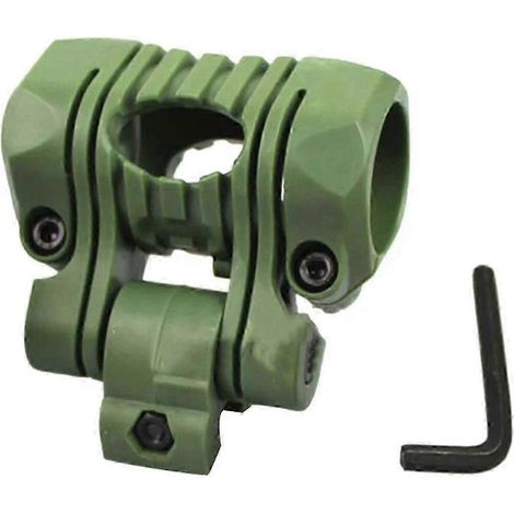 Accessoires pour casque : rail de fixation pour lampe torche avec éclairage spécial, support de lampe torche 5 positions, 25 mm, vert armée (1/5)