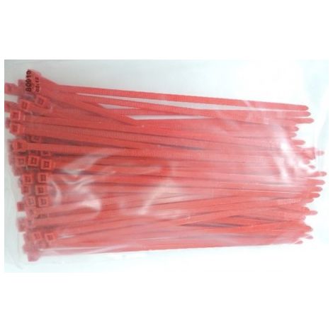 Collier de serrage 210x4.7mm rouge (sachet de 100) pour câble Ø 55mm max intérieur T80R-N66-RD HELLERMANN TYTON 116-08012