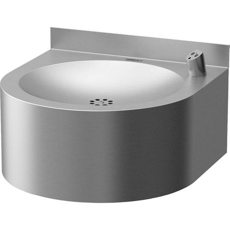 Sanela - Fuente automática con caño, funciona con pilas de 6 V, acero inoxidable mate SLUN 14ENB (1/2)