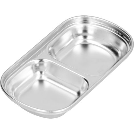 Würzschale aus Edelstahl, dickflüssige Hot-Pot-Sauce, unterteiltes Fach, Snackschale für die Kantine, 2 Fächer (1/5)