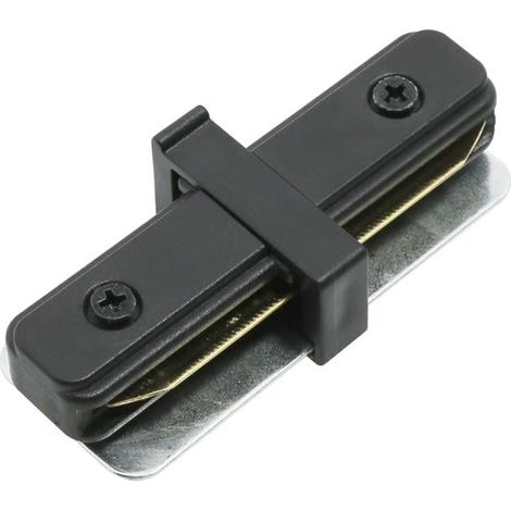 IluminaShop - Conector en Linea para Carril Monofasico Negro (1/2)
