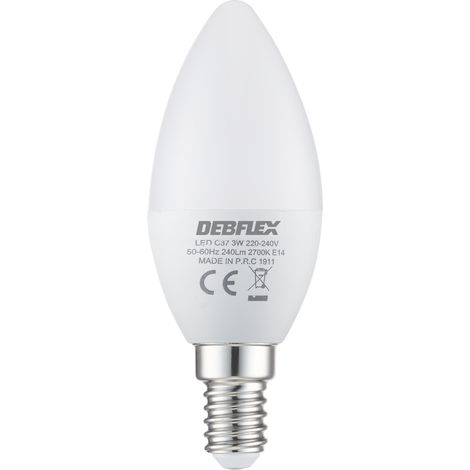 DEBFLEX - AMPOULE C37 SMD VERRE BLANC E14 3W 2700K 240LM - 600430
