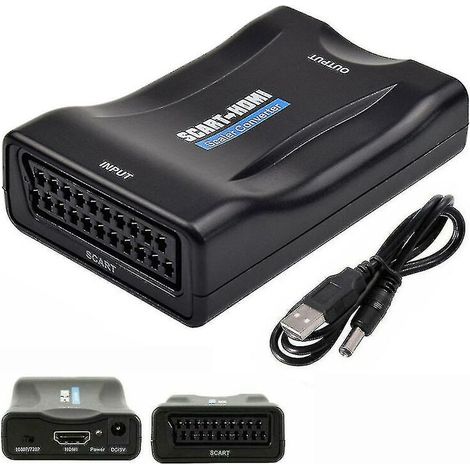 Adaptateur Péritel vers Hdmi Convertisseur audio vidéo 1080p Câble Usb pour Tv Dvd B (1/3)