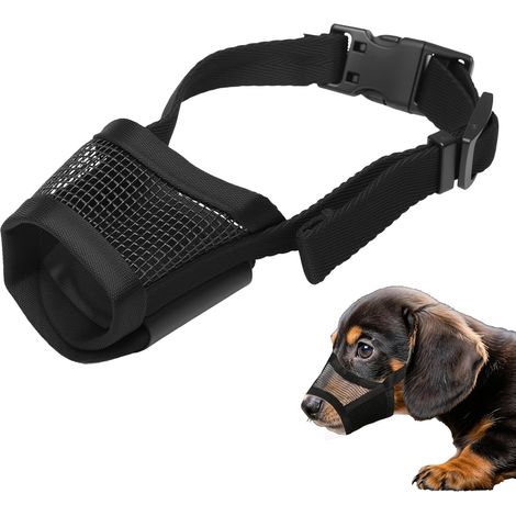 Dog Muzzle Soft Mesh Muzzles for Small Medium Large Dogs with Velcro Straps Husky Labrador Breathable Pet Mask Dogs Training for Anti-Barking Biting Licking Chewing Panting Drinking (S Black)
