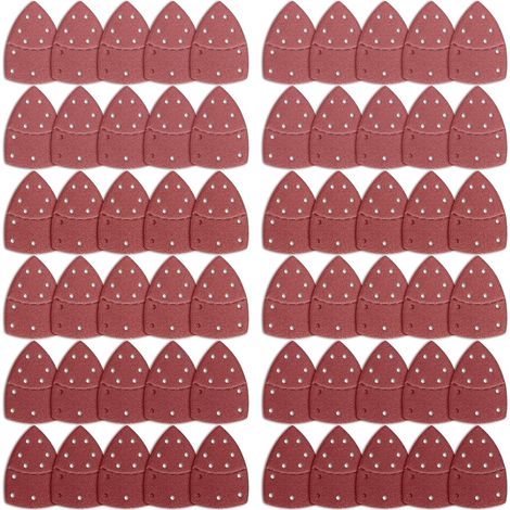 60 Feuilles Abrasives pour Ponceuse, Triangles Papier Poncage Ponceuse Mouse (1/4)