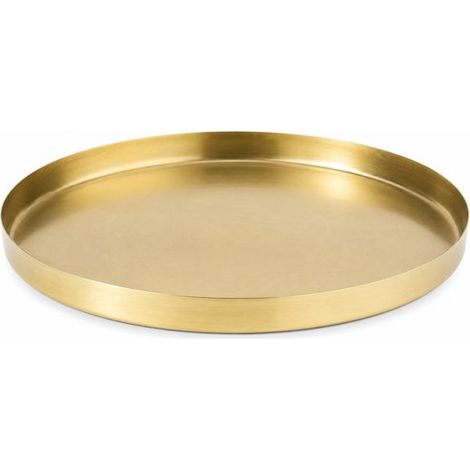 Bol décoratif en laiton Ø30 cm – Plateau de service rond – Plateau doré – Bol décoratif en métal – Porte-bougie – Vide-poches – Décoration intérieure – Accessoire chic pour hôtel (1/5)