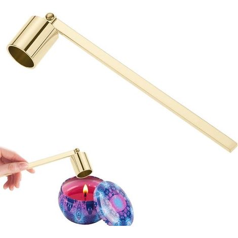 Apagavelas - Accesorio para velas - Extinción segura - Mango largo - 179 cm - Dorado (1/5)