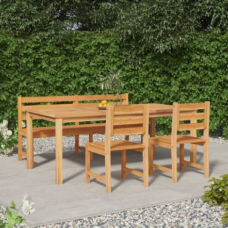 Ensemble à manger de jardin 4 pcs-Salon de jardin Bois de teck massif 135620 (1/5)