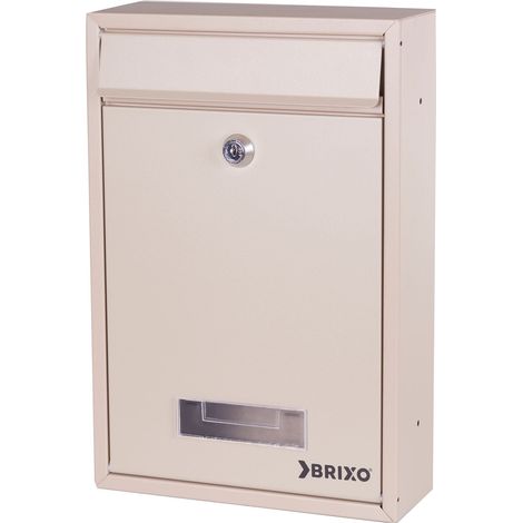 CASSETTA POSTALE BRIXO DOMUS IN ACCIAIO COLORE AVORIO L22xP9xH33 cm (1/3)