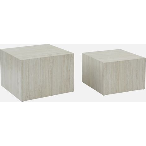 Set di 2 tavolini quadrati con effetto marmo (1/5)