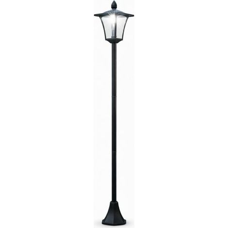 Lámpara solar de jardín vintage negra de 160 cm en acero inoxidable y PP, 1 unidad (1/5)