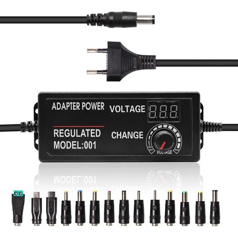 Alimentation Universelle 3V - 24V 3A Adaptateur Secteur Réglable AC/DC Chargeur Universel avec Indicateur De Tension LED pour 3V - 24V Appareils Ménagers Éclairage LED Moteur DC DVD (1/5)