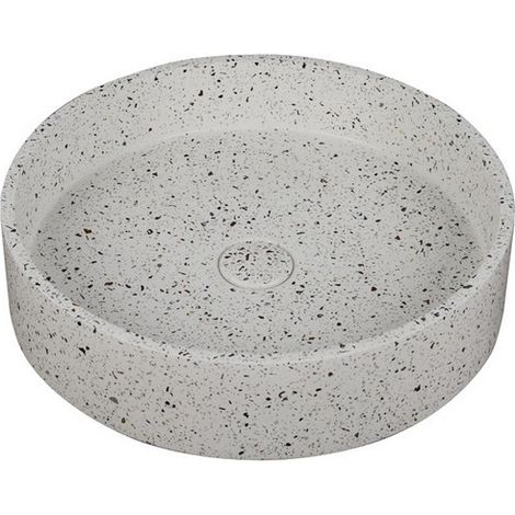 Lavabo da appoggio rotondo con finitura terrazzo stracciatella  KTERE-430STR kamalu