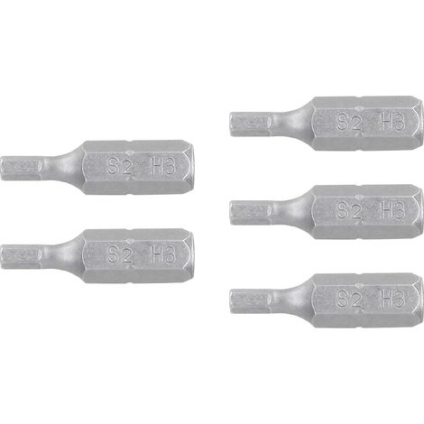 Puntas para destornillador hexagonal - 3 mm, 25 mm - 5 puntas