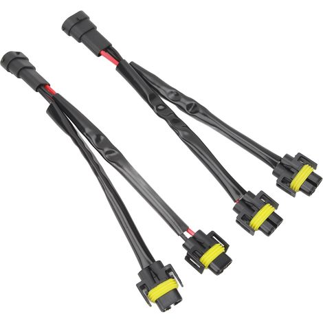 Lot de 2 faisceaux de câblage d'extension H11 H8 H9 mâle-femelle, répartiteur de phares 2 voies pour camionnette, câble LED. (1/5)