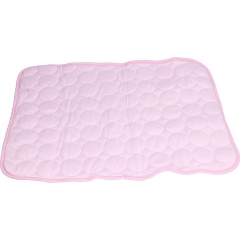 Tapis rafraîchissant pour chien et chat - Coussin de refroidissement pliable et respirant pour animaux - Taille L rose (70x55cm) (1/4)