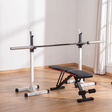 Support de Barre Universel en Acier, Hauteur Réglable sur 12 Niveaux, Capacité Maximale 150kg (1/5)
