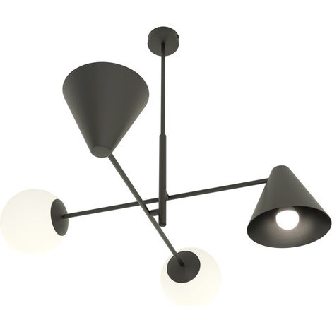 Lampada a sospensione HERMES in acciaio nero opaco