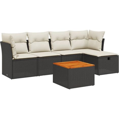Maison Exclusive - Set de sofás de jardín 6 piezas y cojines ratá (1/4)
