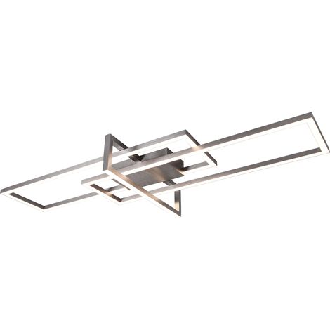 Plafoniera LED, metallo, nichel opaco, L100 cm, Salinas (1/7)
