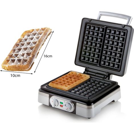 DOMO DO9149W Waffeleisen Timerfunktion, mit Standfuß Silber (metallic) (1/5)