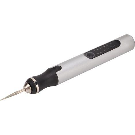 Elektrischer Gravierstift, Aluminiumlegierung, Silber, Mini-Mikrogravierer mit intelligentem Überlastungsschutzchip, wiederaufladbarer Gravierstift, kabelloses Gravierwerkzeug (1/4)