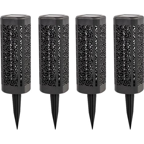 Lot de 4 lampes solaires décoratives d'extérieur, idéales pour les trottoirs et les allées [lumière blanche] (1/5)