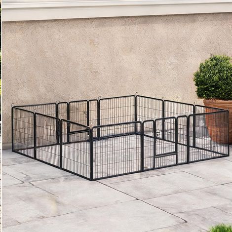 Barrière pour chien coloris gris en acier 80 x 1,5 x 60 cm (1/5)